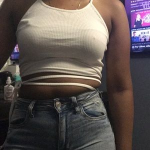 White crop top
